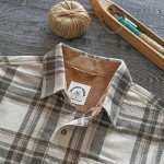 Dubinik® Men's Casual Long Sleeve Flannel Shirt Desert