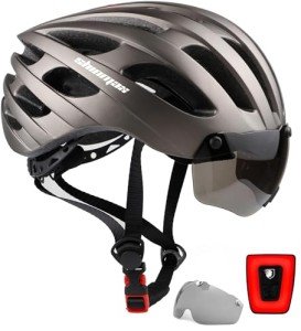 Shinmax USB Rechargeable Bike Helmet with Goggles