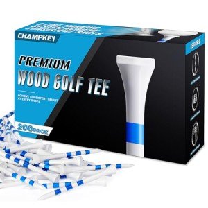 CHAMPKEY 200 Count Premium Wood Golf Tees