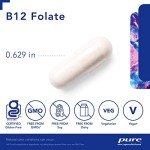 B12 Folate Energy & Nerve Support Supplement - 60 Capsules