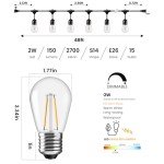 Svater 96 FT Outdoor String Lights with LED Bulbs
