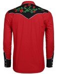 COOFANDY Men's Rose Floral Embroidered Button Shirt