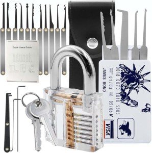 Stainless Steel Lock Set with 3 Picks - 34 Pieces