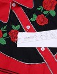 COOFANDY Men's Rose Floral Embroidered Button Shirt