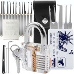 Stainless Steel Lock Set with 3 Picks - 34 Pieces