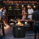 TLGREEN 42" Propane Fire Pit Table with Cover