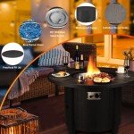 TLGREEN 42" Propane Fire Pit Table with Cover