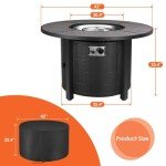 TLGREEN 42" Propane Fire Pit Table with Cover