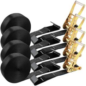 TLGREEN Heavy Duty Ratchet Straps - 4 Pack