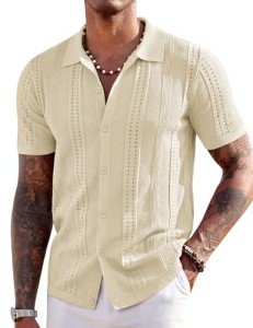 COOFANDY Men's Short Sleeve Knit Polo Shirt