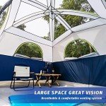 Spacious 6-Person Waterproof Camping Tent - Dark Blue