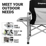 KingCamp Oversized Folding Camping Chair with Table