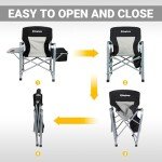 KingCamp Oversized Folding Camping Chair with Table