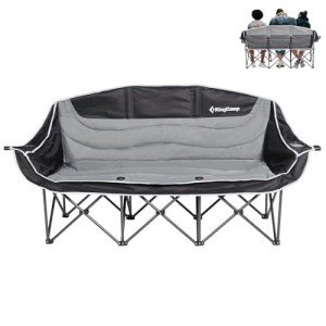 KingCamp Oversized 3-Person Camping Chair with Cup Holder