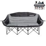KingCamp Oversized 3-Person Camping Chair with Cup Holder