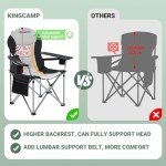 KingCamp Oversized Camping Chair with Lumbar Support