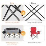 KingCamp Oversized 3-Person Camping Chair with Cup Holder