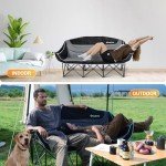 KingCamp Oversized 3-Person Camping Chair with Cup Holder