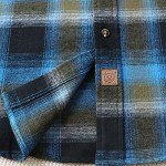 Dubinik® Men's Long Sleeve Flannel Shirt - Royal Blue/Black