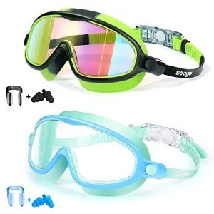 2-Pack Seago Adjustable Swim Goggles for Kids