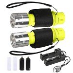 HECLOUD Waterproof Diving Flashlight - 2 Pack