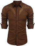 Coofandy Men's Casual Slim Fit Western Shirt