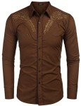 Coofandy Men's Casual Slim Fit Western Shirt