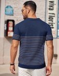 COOFANDY Men's Short Sleeve Striped Golf Polo