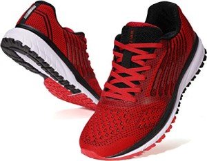 Men's Lightweight Red Running Sneakers, Size 11