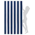 Extra Large Striped Microfiber Beach Towel - Dark Blue