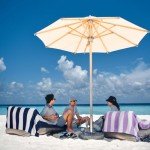 Extra Large Striped Microfiber Beach Towel - Dark Blue