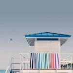 Extra Large Striped Microfiber Beach Towel - Dark Blue