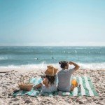 Extra Large Striped Microfiber Beach Towel - Dark Blue