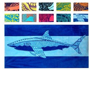 Extra Large Tropical Blue Shark Beach Towel