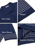 COOFANDY Men's Short Sleeve Striped Golf Polo