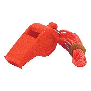 Orange Marine Safety Whistle with Lanyard