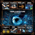 SANSUI 24" Curved Gaming Monitor - 180Hz, FHD