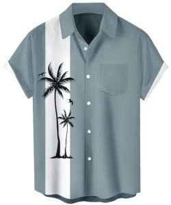 Men's Retro Hawaiian Short Sleeve Bowling Shirt