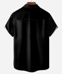Men's Retro Bowling Shirt with Flamingo Print