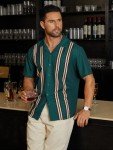 Retro Men's Short Sleeve Camp Collar Bowling Shirt