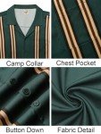 Retro Men's Short Sleeve Camp Collar Bowling Shirt