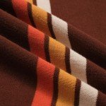 Men's Vintage Striped Brown V-Neck Polo Shirt