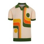Men's Vintage 1960s Mod Knit Polo Shirt - Green