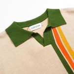 Men's Vintage 1960s Mod Knit Polo Shirt - Green