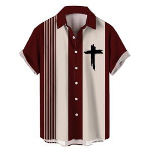 Men's Color Block Short Sleeve Vacation Shirt