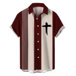 Men's Color Block Short Sleeve Vacation Shirt