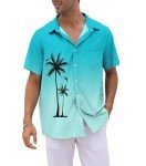 Vintage 1950s Men's Hawaiian Bowling Shirt - Turquoise