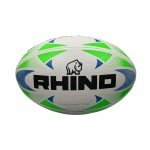 Rhino Blast Size 5 Rugby Training Ball - White/Blue/Green