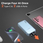 JUOVI 20000mAh Fast Charging Portable Power Bank - Island Blue or Jungle Green