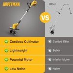 Alloyman 20V Cordless Garden Tiller and Cultivator